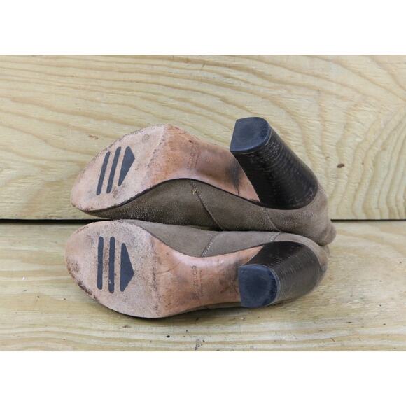 Lemare Boots 7.5 Suede Taupe Brown Ankle Pull On 38 Bootie Shoes Italy - Picture 5 of 8